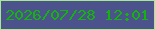 文字の大きさ：2、枠の色：a5ea8e、背景の色：4c528b、文字の色：13b40e 無料ブログパーツのブログ時計