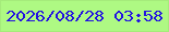 文字の大きさ：4、枠の色：a5eb7b、背景の色：aef983、文字の色：2211e2 無料ブログパーツのブログ時計