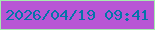 文字の大きさ：2、枠の色：a5ebae、背景の色：b855d5、文字の色：0375a9 無料ブログパーツのブログ時計