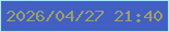 文字の大きさ：3、枠の色：a5ebfd、背景の色：425fc3、文字の色：9ca164 無料ブログパーツのブログ時計