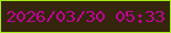 文字の大きさ：3、枠の色：a5ec19、背景の色：35250d、文字の色：bf0593 無料ブログパーツのブログ時計