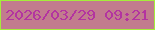 文字の大きさ：2、枠の色：a5ed3b、背景の色：c27c8e、文字の色：b334a0 無料ブログパーツのブログ時計