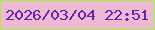 文字の大きさ：3、枠の色：a5ee3c、背景の色：eebad2、文字の色：6521b2 無料ブログパーツのブログ時計