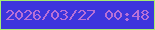 文字の大きさ：1、枠の色：a5ee70、背景の色：3d35dc、文字の色：b770d7 無料ブログパーツのブログ時計