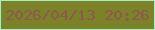 文字の大きさ：2、枠の色：a5efc4、背景の色：7b8228、文字の色：8e594d 無料ブログパーツのブログ時計