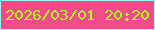 文字の大きさ：3、枠の色：a5f0fe、背景の色：f14d89、文字の色：acff16 無料ブログパーツのブログ時計