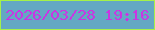 文字の大きさ：4、枠の色：a5f149、背景の色：64a8c3、文字の色：c935e3 無料ブログパーツのブログ時計