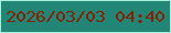文字の大きさ：5、枠の色：a5f1d9、背景の色：228677、文字の色：842206 無料ブログパーツのブログ時計