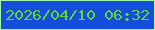 文字の大きさ：5、枠の色：a5f3a7、背景の色：134fda、文字の色：65d33c 無料ブログパーツのブログ時計