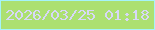 文字の大きさ：2、枠の色：a5f3fa、背景の色：ace071、文字の色：d7d8f7 無料ブログパーツのブログ時計
