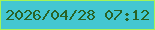 文字の大きさ：3、枠の色：a5f457、背景の色：44c7d1、文字の色：296426 無料ブログパーツのブログ時計