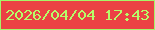 文字の大きさ：5、枠の色：a5f468、背景の色：eb4144、文字の色：b6fd69 無料ブログパーツのブログ時計