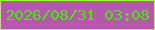 文字の大きさ：2、枠の色：a5f644、背景の色：b558ac、文字の色：3fee06 無料ブログパーツのブログ時計