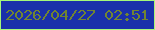 文字の大きさ：3、枠の色：a5f779、背景の色：1a30aa、文字の色：718531 無料ブログパーツのブログ時計