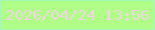 文字の大きさ：1、枠の色：a5f7b5、背景の色：b0fe88、文字の色：eed7de 無料ブログパーツのブログ時計