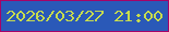 文字の大きさ：4、枠の色：a60367、背景の色：2a59b8、文字の色：c7dc4e 無料ブログパーツのブログ時計