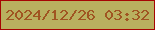 文字の大きさ：1、枠の色：a60503、背景の色：b9b05f、文字の色：a05522 無料ブログパーツのブログ時計