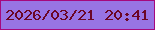 文字の大きさ：3、枠の色：a6087d、背景の色：9874e4、文字の色：6b0625 無料ブログパーツのブログ時計