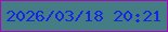 文字の大きさ：2、枠の色：a609b5、背景の色：457d84、文字の色：1425e5 無料ブログパーツのブログ時計