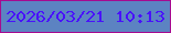 文字の大きさ：3、枠の色：a60a90、背景の色：5c83c2、文字の色：4911fb 無料ブログパーツのブログ時計