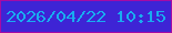 文字の大きさ：4、枠の色：a60ba4、背景の色：3e24d5、文字の色：19acf0 無料ブログパーツのブログ時計