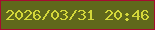 文字の大きさ：5、枠の色：a60c31、背景の色：60681b、文字の色：d3d73a 無料ブログパーツのブログ時計