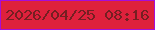 文字の大きさ：2、枠の色：a60dd8、背景の色：de213c、文字の色：751f22 無料ブログパーツのブログ時計