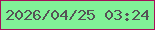 文字の大きさ：2、枠の色：a6115a、背景の色：81f297、文字の色：555256 無料ブログパーツのブログ時計