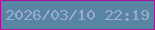 文字の大きさ：2、枠の色：a61199、背景の色：5785a2、文字の色：9baad4 無料ブログパーツのブログ時計