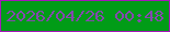 文字の大きさ：1、枠の色：a617ba、背景の色：019c17、文字の色：8449ae 無料ブログパーツのブログ時計