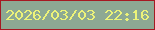 文字の大きさ：2、枠の色：a61a22、背景の色：8da993、文字の色：edf379 無料ブログパーツのブログ時計