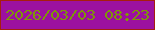 文字の大きさ：2、枠の色：a61e0e、背景の色：9c11a0、文字の色：7e9707 無料ブログパーツのブログ時計