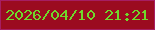 文字の大きさ：5、枠の色：a61e63、背景の色：9b0b20、文字の色：6fd92b 無料ブログパーツのブログ時計