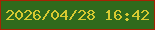 文字の大きさ：2、枠の色：a62304、背景の色：306a1c、文字の色：d7ca31 無料ブログパーツのブログ時計