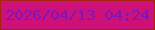 文字の大きさ：1、枠の色：a6240c、背景の色：cd1178、文字の色：7e14ba 無料ブログパーツのブログ時計