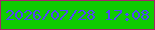 文字の大きさ：5、枠の色：a62569、背景の色：0fcc01、文字の色：5145f6 無料ブログパーツのブログ時計