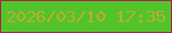 文字の大きさ：5、枠の色：a62644、背景の色：53c32c、文字の色：bbad32 無料ブログパーツのブログ時計