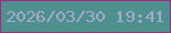 文字の大きさ：4、枠の色：a62685、背景の色：4e908e、文字の色：a5aacb 無料ブログパーツのブログ時計