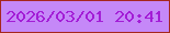 文字の大きさ：2、枠の色：a6271e、背景の色：c588f8、文字の色：a31dd6 無料ブログパーツのブログ時計