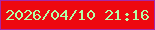文字の大きさ：5、枠の色：a628a8、背景の色：ee0810、文字の色：b2ffa6 無料ブログパーツのブログ時計
