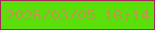 文字の大きさ：1、枠の色：a6295b、背景の色：5adf0b、文字の色：be974b 無料ブログパーツのブログ時計