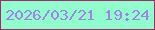 文字の大きさ：4、枠の色：a6296f、背景の色：90fdcd、文字の色：a480e7 無料ブログパーツのブログ時計