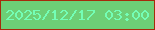 文字の大きさ：5、枠の色：a62b0b、背景の色：6dcf76、文字の色：74feb6 無料ブログパーツのブログ時計