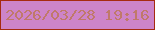 文字の大きさ：3、枠の色：a62b10、背景の色：cd84c9、文字の色：c0796a 無料ブログパーツのブログ時計
