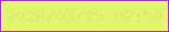 文字の大きさ：2、枠の色：a62bd4、背景の色：e2f56c、文字の色：dbe96c 無料ブログパーツのブログ時計