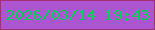 文字の大きさ：1、枠の色：a62f74、背景の色：ab56d0、文字の色：00d055 無料ブログパーツのブログ時計