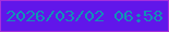 文字の大きさ：2、枠の色：a62fdc、背景の色：6116ea、文字の色：1292b6 無料ブログパーツのブログ時計