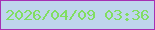 文字の大きさ：4、枠の色：a630b3、背景の色：bfd5ec、文字の色：81de62 無料ブログパーツのブログ時計