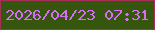文字の大きさ：1、枠の色：a63158、背景の色：36550d、文字の色：d76ef9 無料ブログパーツのブログ時計