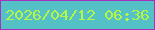 文字の大きさ：1、枠の色：a631be、背景の色：53c1c5、文字の色：b5f744 無料ブログパーツのブログ時計